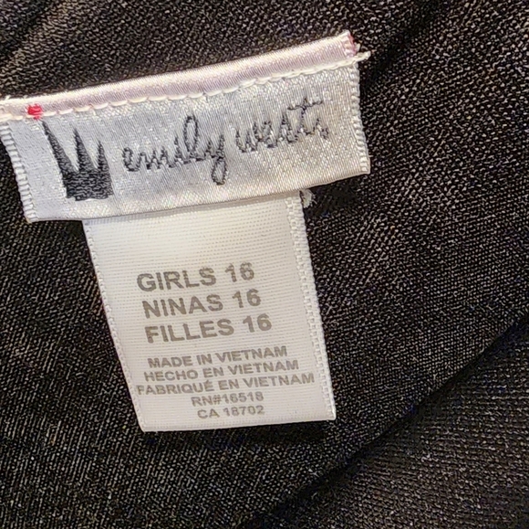 Emely West White and Black Hollidays Girls Velvet Floral detail size Girls 16 - Picture 6 of 13